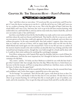 Part Six ~ Captain Silver Chapter 31: the Treasure-Hunt ~ Flint’S Pointer