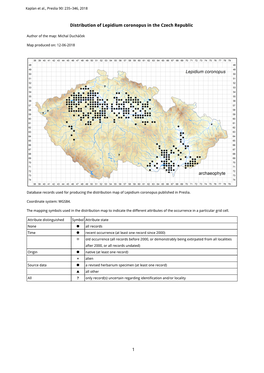 1 Distribution of Lepidium Coronopus in the Czech Republic