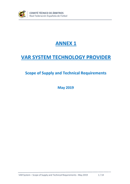 Annex 1 Var System Technology Provider