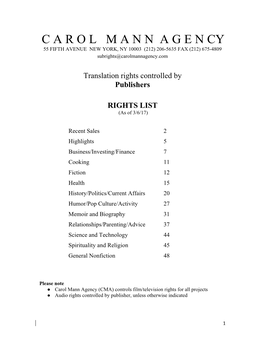 Memoir and Biography 31 Relationships/Parenting/Advice 37 Science and Technology 44 Spirituality and Religion 45 General Nonfiction 48