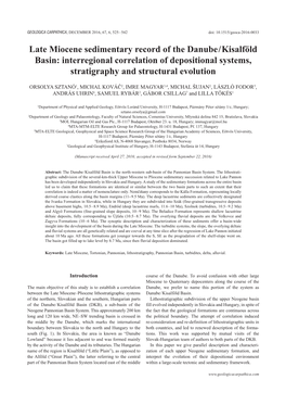 Late Miocene Sedimentary Record of the Danube / Kisalföld Basin: Interregional Correlation of Depositional Systems, Stratigraphy and Structural Evolution