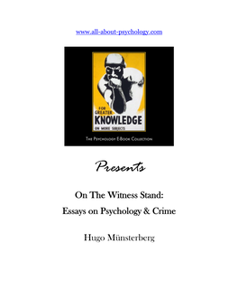 On the Witness Stand: Essays on Psychology & Crime
