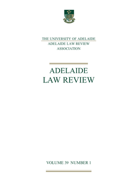 Adelaide Adelaide Law Review Association