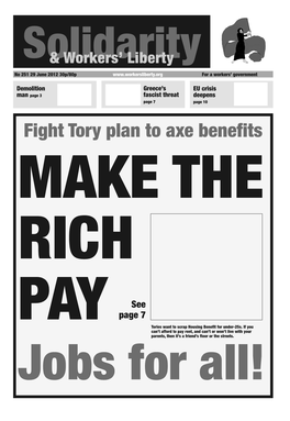 Fight Tory Plan to Axe Benefits MAKE the RICH