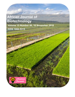 African Journal of Biotechnology Volume 15 Number 46, 16 November 2016 ISSN 1684-5315