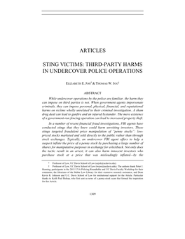 Articles Sting Victims: Third-Party Harms In
