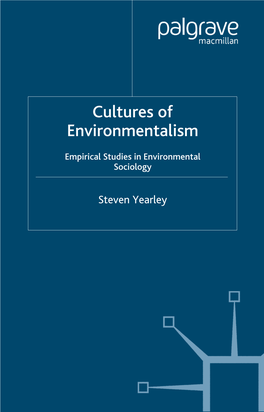 Cultures of Environmentalism