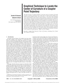 Graphical Technique to Locate the Center of Curvature of a Coupler Point Trajectory