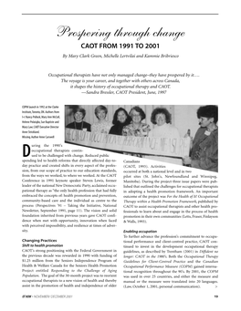 Prospering Through Change CAOT from 1991 to 2001 by Mary Clark Green, Michelle Lertvilai and Kammie Bribriesco