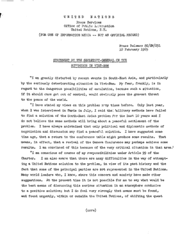 Press Services Office of Public Ixc'crroation United Nations, K,Y. (FOR USE of INFORMATION MEDIA — NOT an OFFICIAL RECORD)