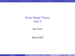 Finite Model Theory Unit 3