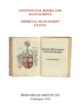 Quaritch Catalogue 1422