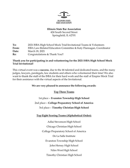 2021 ISBA High School Mock Trial Invitational T