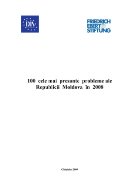 100 Cele Mai Presante Probleme Ale Republicii Moldova În 2008