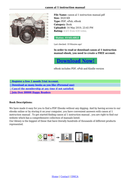 Canon Al 1 Instruction Manual