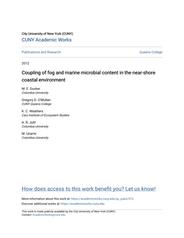 Coupling of Fog and Marine Microbial Content in the Near-Shore Coastal Environment
