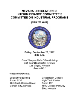 Nevada Legislature's Interim Finance Committee's