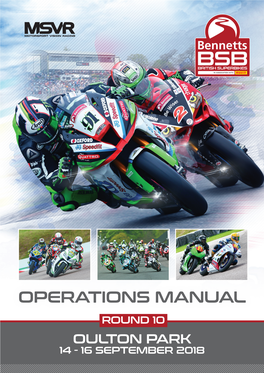 Operations Manual Round 10 Oulton Park 14 - 16 September 2018