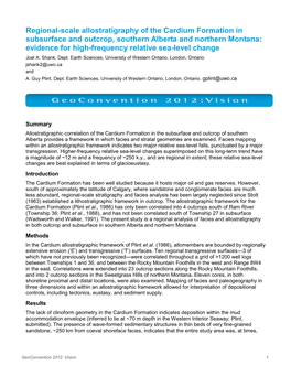 Regional-Scale Allostratigraphy of the Cardium Formation In