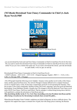 Download Tom Clancy Commander in Chief (A Jack Ryan Novel) PDF