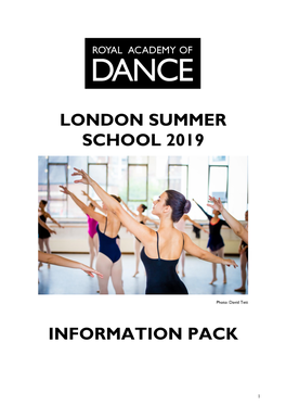 London Summer School 2019 Information Pack