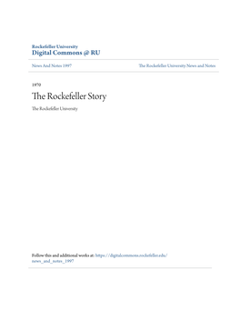 The Rockefeller Story the Rockefeller University