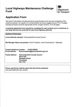 A417 Maisemore Flood Resilience Scheme Application