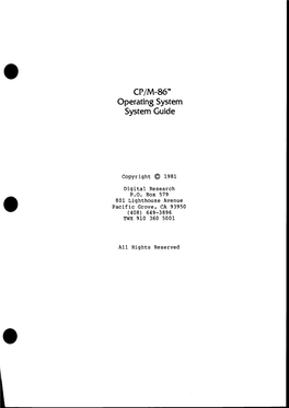 CP/M-86™ Operating System System Guide