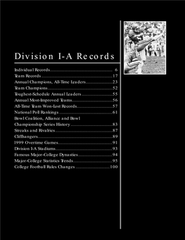 Division I-A Football Records