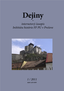 Dejiny – Internetový Časopis Inštitútu Histórie FF PU V Prešove