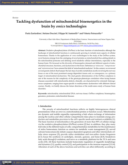 Tackling Dysfunction of Mitochondrial Bioenergetics in the Brain by Omics Technologies