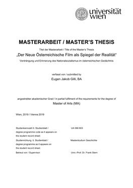 Masterarbeit / Master's Thesis