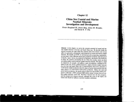 China Sea Coastal and Marine Nonfuel Minerals: Investigation and Development Porter Hoagland Ill, Jinsen Lang, James M