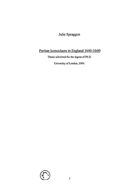 Julie Spraggon Puritan Iconoclasm in England 1640-1660