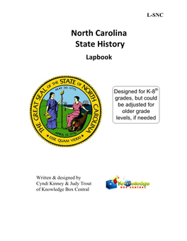North Carolina State History Lapbook