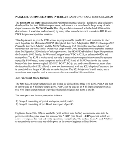 Parallel Communication Interface and Functional Block Diagram