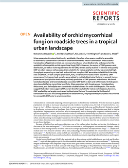 Availability of Orchid Mycorrhizal Fungi on Roadside Trees in a Tropical