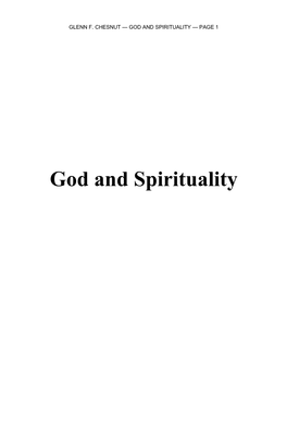 God and Spirituality — Page 1