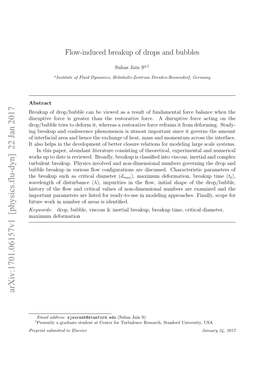 Flow-Induced Breakup of Drops and Bubbles