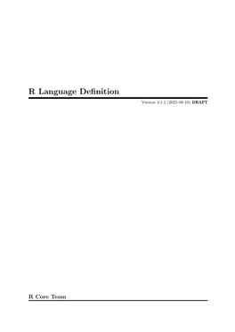 R Language Definition