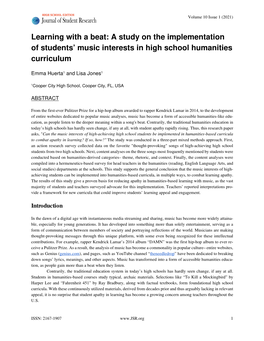 A Study on the Implementation of Students' Music Interests in High