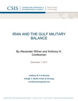 Iran and the Gulf Military Balance