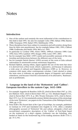 Introduction 1 Language in the Land of the 'Hottentots' and 'Caffres'