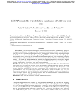 RECAP Reveals the True Statistical Significance of Chip-Seq Peak Calls