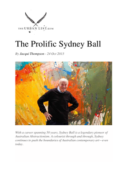 The Prolific Sydney Ball