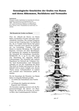 Genealogische Geschichte Der Grafen Von Hamm Und Deren Abkommen, Nachfahren Und Verwandte