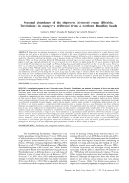 Seasonal Abundance of the Shipworm Neoteredo Reynei (Bivalvia