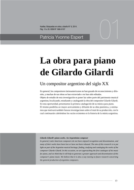La Obra Para Piano De Gilardo Gilardi Un Compositor Argentino Del Siglo XX