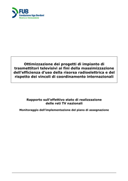 Ottimizzazione Dei Progetti Di Impianto Di Trasmettitori Televisivi Ai Fini Della