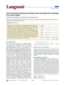 First Fluorinated Zwitterionic Micelle with Unusually Slow Exchange in an Ionic Liquid